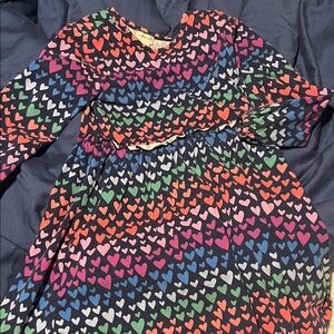 Crewcuts Multicolor Heart Print Kids Dress